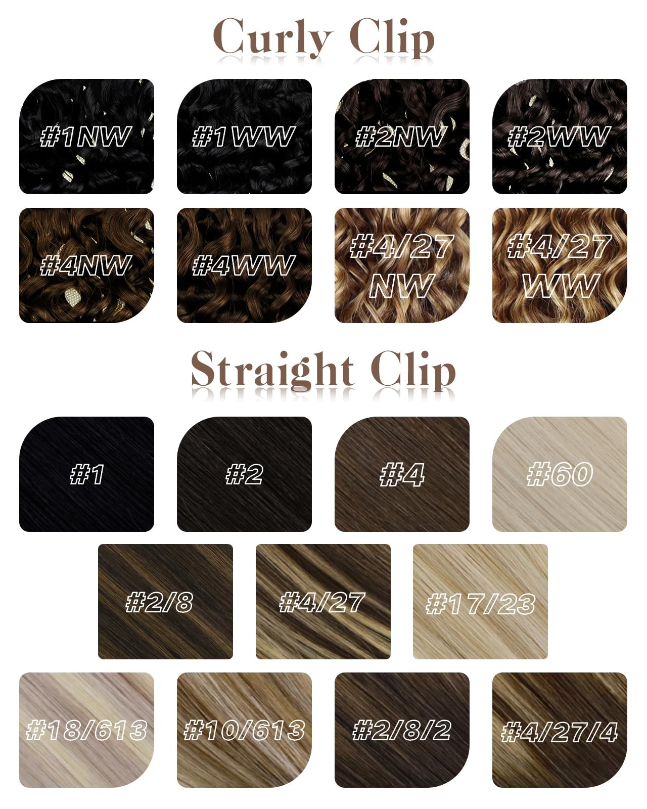 Hetto Curly Clip In Hair Extensions – Medium Brown Honey Blonde Highlights 120G
