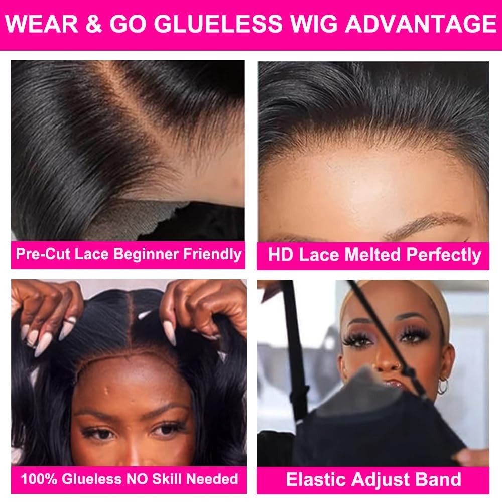 Wear and Go Glueles Wig Human HairStraigh Wig 4×4 Lace Front Wig for Women