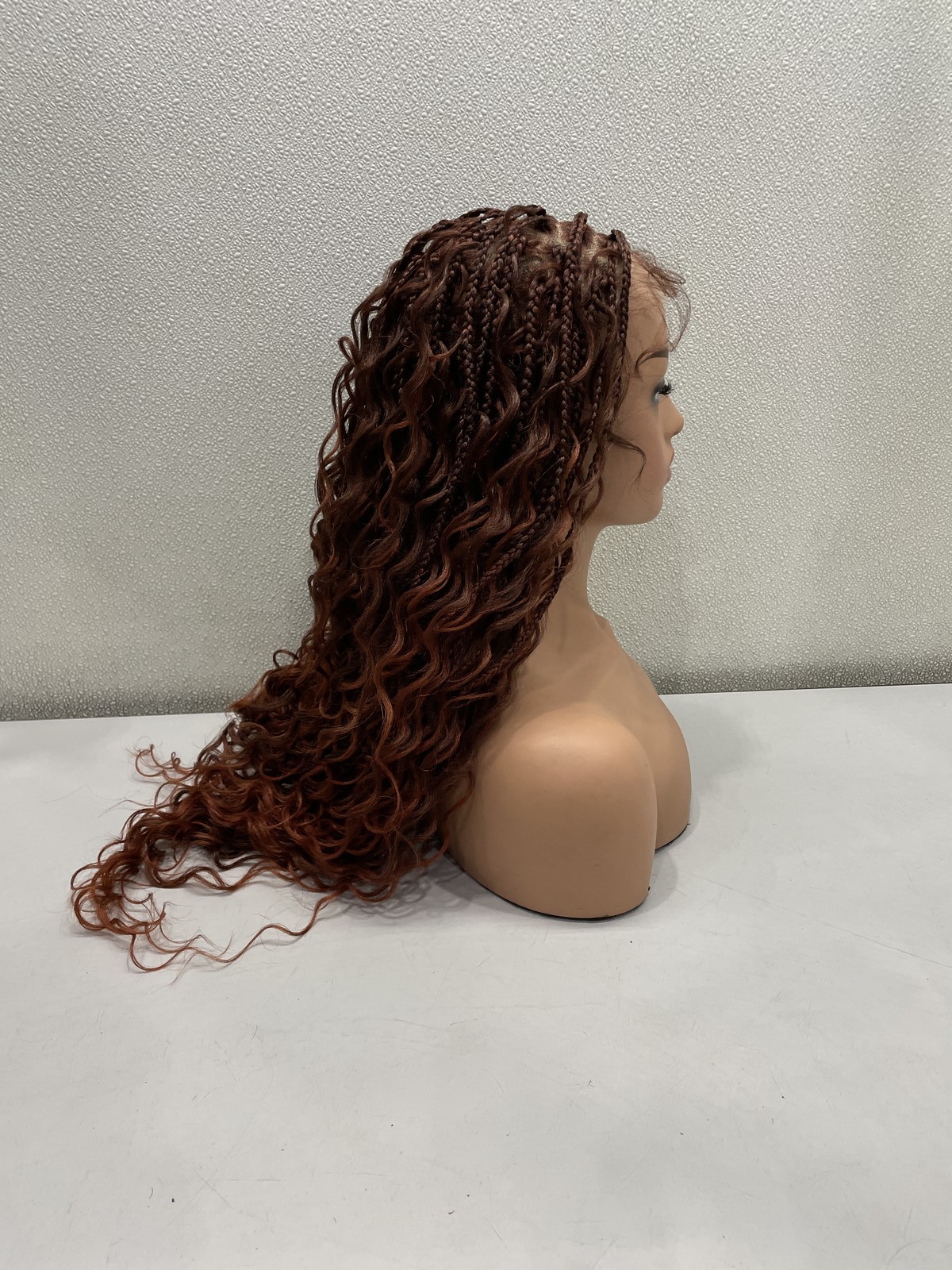 Frodio 30″ Full Lace Boho Braids Synthetic Hair Wig, Copper Orange
