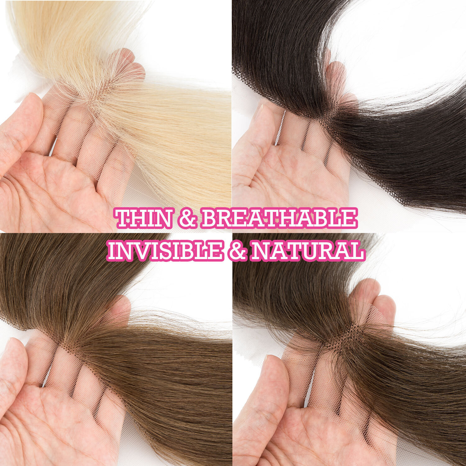 USA FULL LACE HAND-TIED FRONT HAIRLINE HUMAN HAIR PATCHES Hairpiece Women Topper