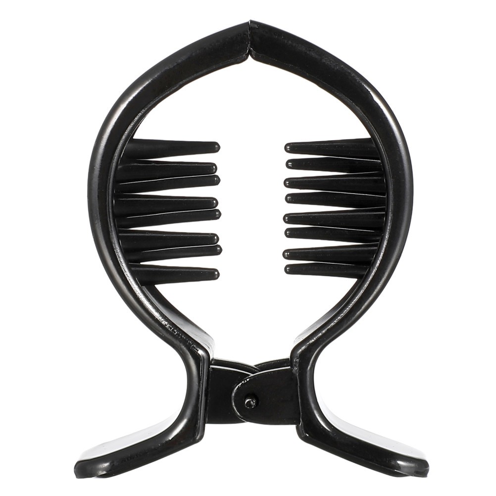 2Pcs Reusable Black Plastic Hair Bun Holder Claws for Thick Hair Ponytails