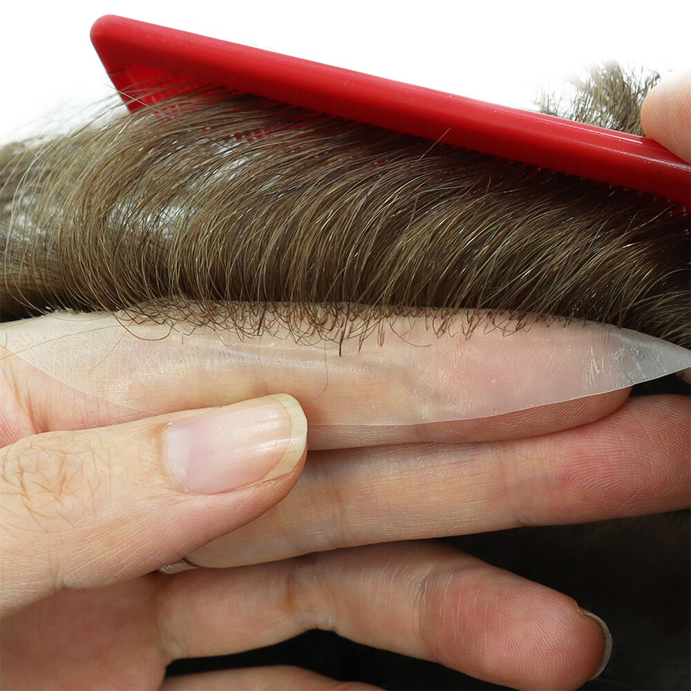 Mens Toupee Injection Thin Skin Human Hair Replacement System Hairpieces 8×10
