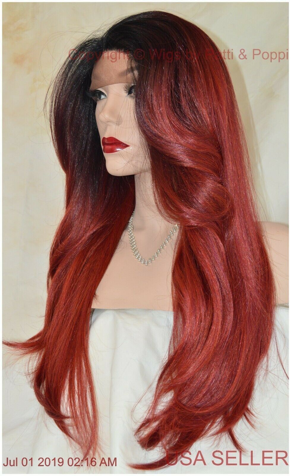Swiss Lace Front Wig 4X4 Silk Top Handtied Heat Safe TT4.BG Long Thick 1372