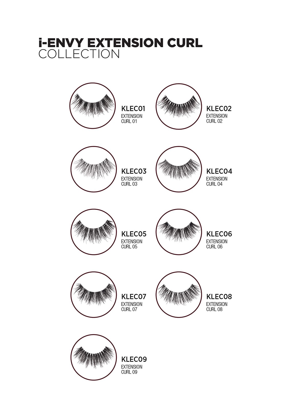 i-Envy False Eyelashes L Curl Natural Lashes Salon Lash Extension Effect
