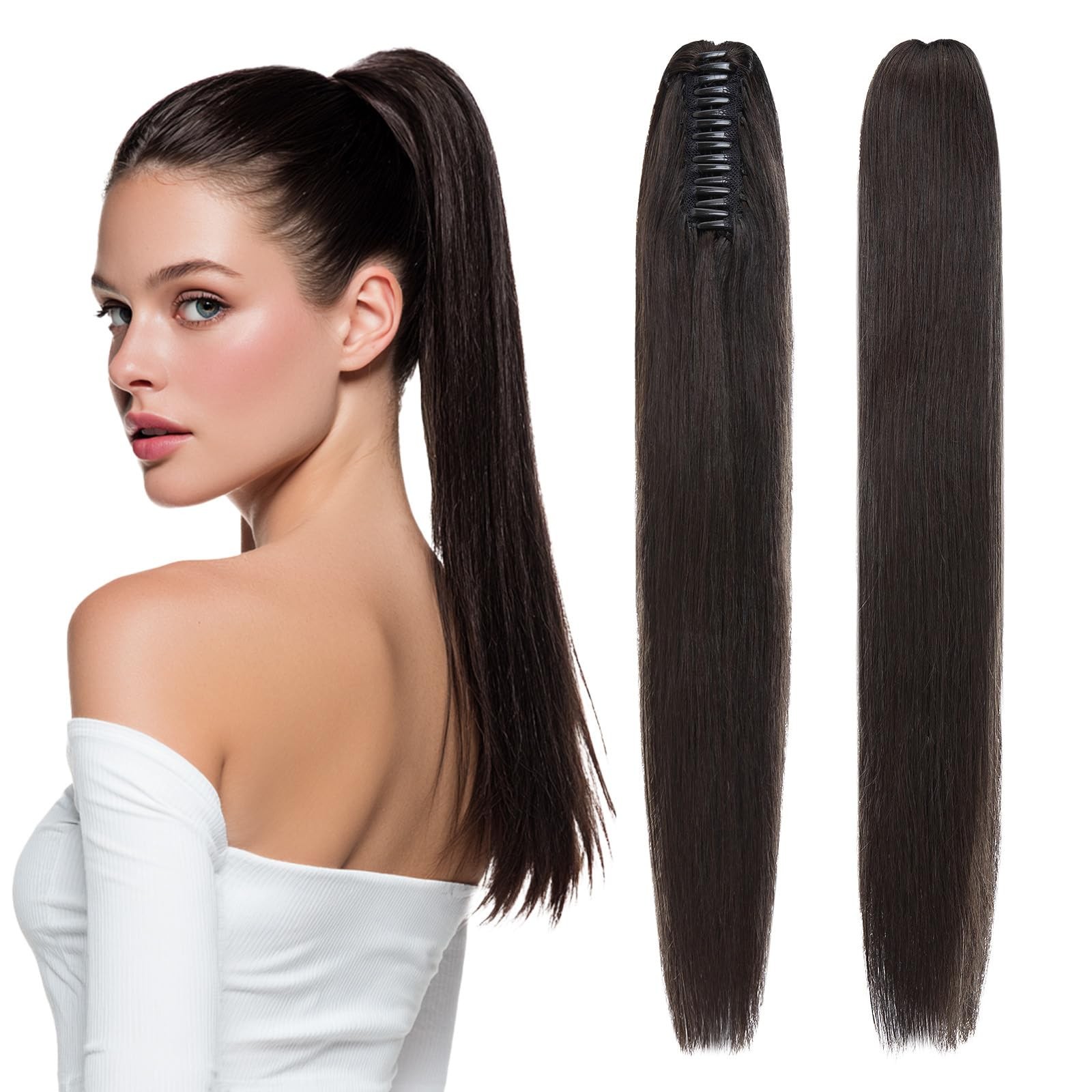 Segohair Human Hair Claw Clip Ponytail Extension 100 Real Human Hair Clip-In