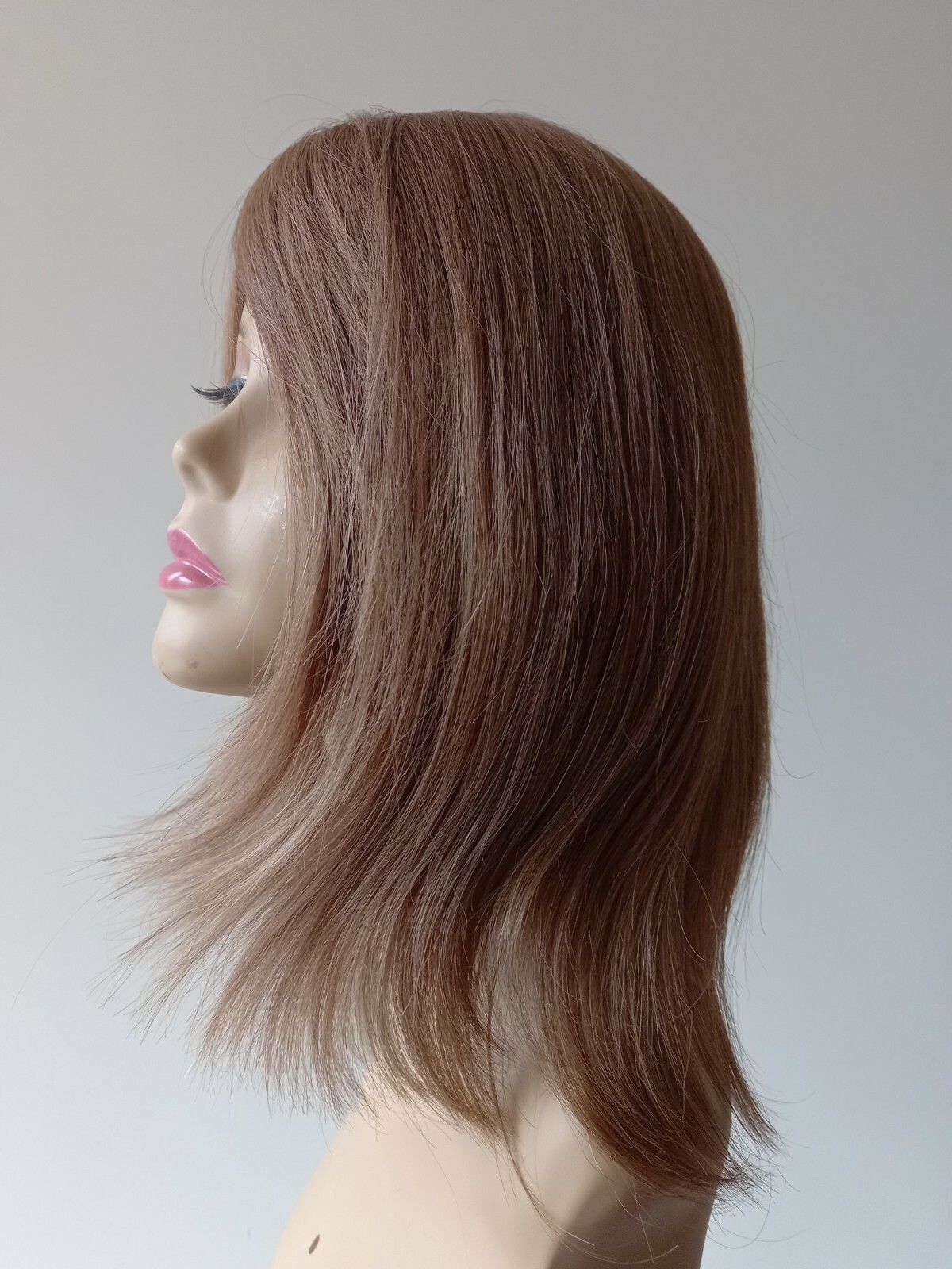 100% HUMAN HAIR LIGHT HONEY BROWN TOPPER SILKTOP 8″*8″ EUROPEAN DIRECTIONAL 15″