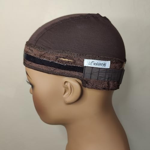 Wig Grip Cap | Adjustable with Wide Lace | Silicone | Small, Brown