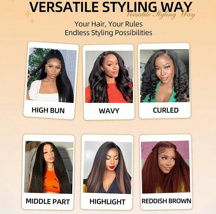 13×4 Natural Color 200% Density Kinky Straigh Transparent Lace Human Hair