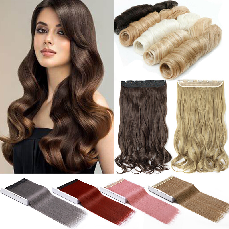 Clip In Hair Extensions 17″~30″ Synthetic Thick Half Head 1pcs Like Real Hair US