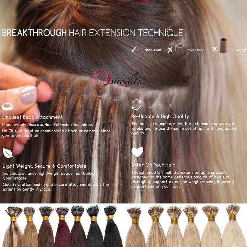 SILICONE Rings Smallest NANO EASY LOOP Ring Beads TIP Remy Human Hair Extensions