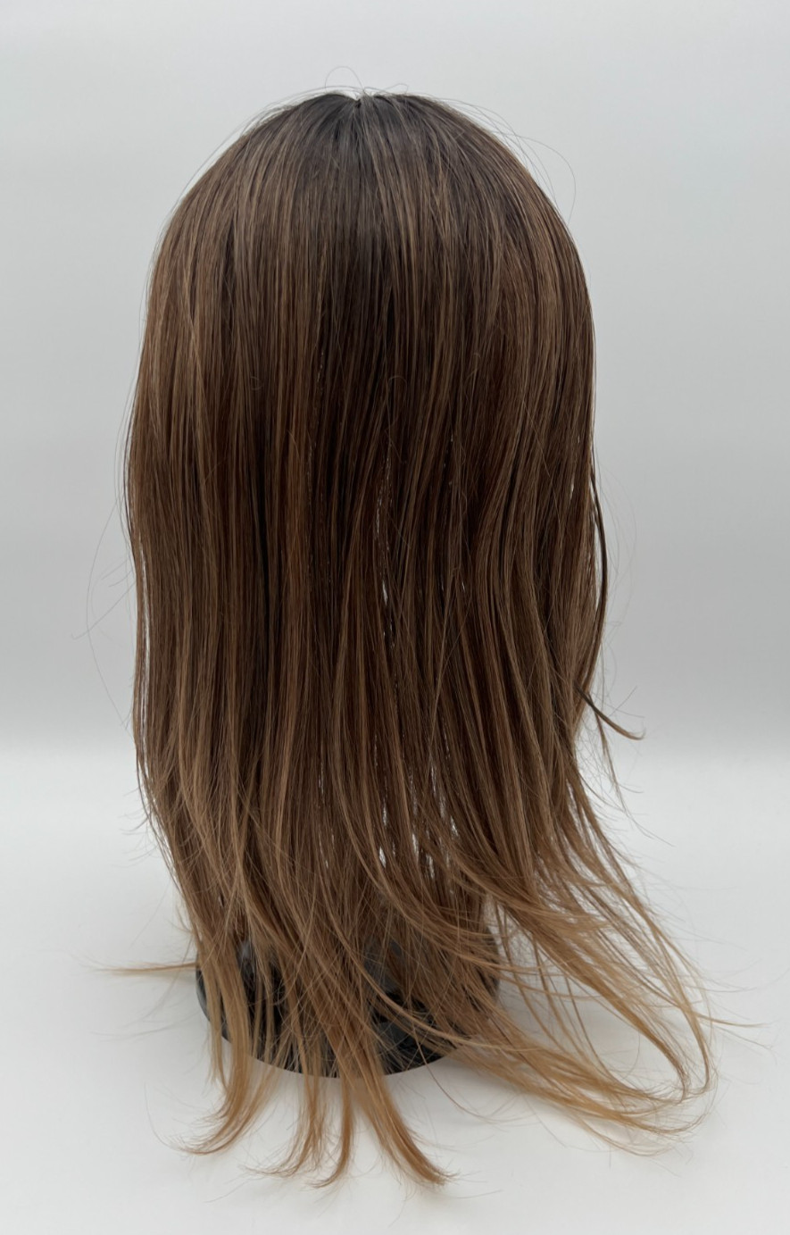 Dark Brown Dark Roots Long Straight 18in Women Premium Hair Topper