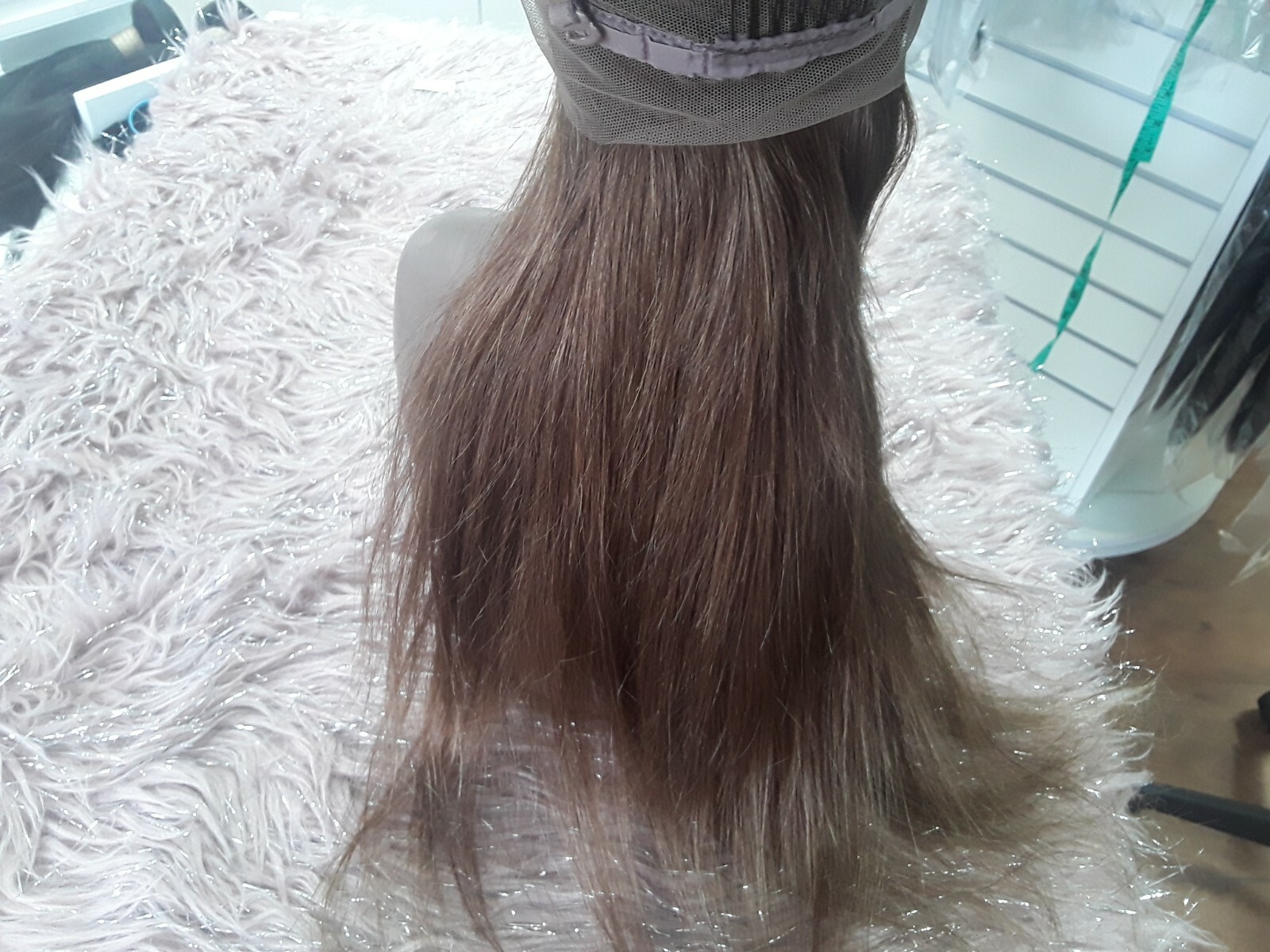 12A 22″BRAZILIAN GLUELESS SILK BASE TOP FULL LACE WIG STRAIGHT COLOR 6# 180% DEN