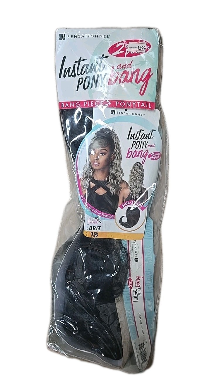 Sensationnel Instant Ponytail & Bang Piece STYLE BRIT 2 PCS CAMI # 1 SIDE SWEPT