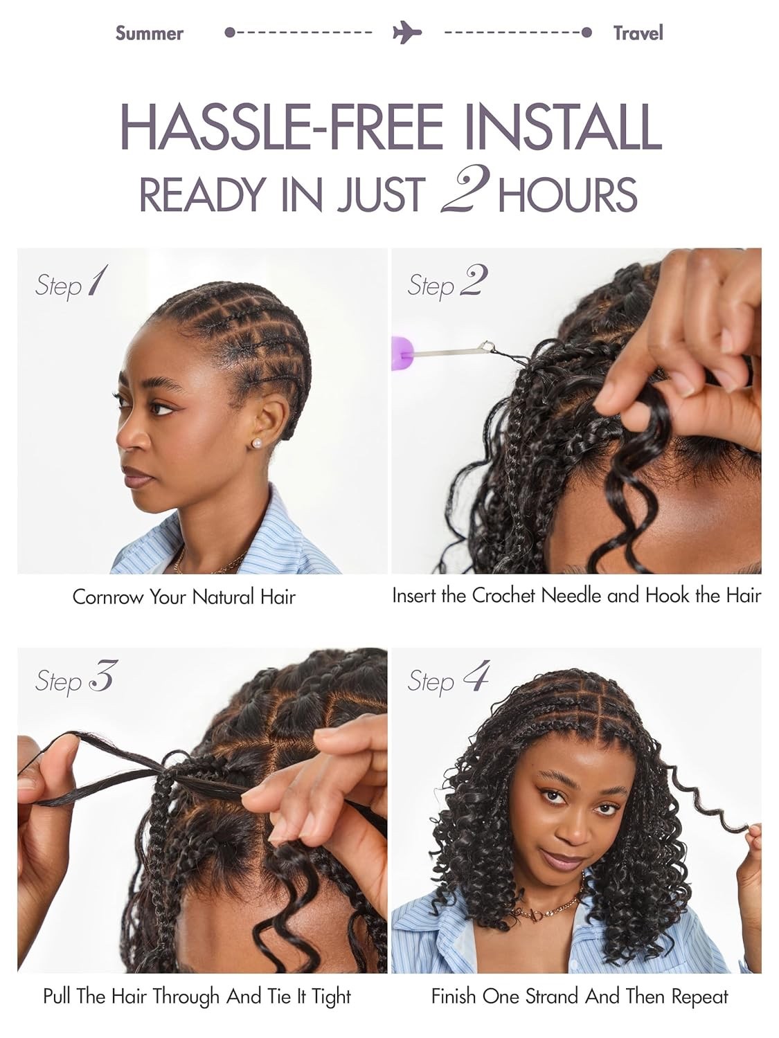 LUVME Deep Wave Crochet Hair for Black Women, 16 Inch 130g About 100 Strands, Pr