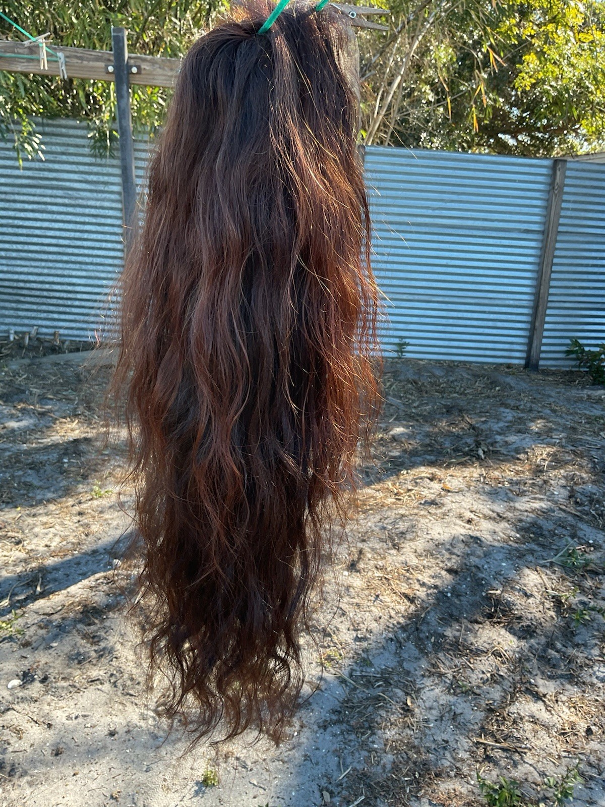100% Human Hair Glueless Lacetop 26” Wavy Dark Brown/Auburn Highlights NWOT