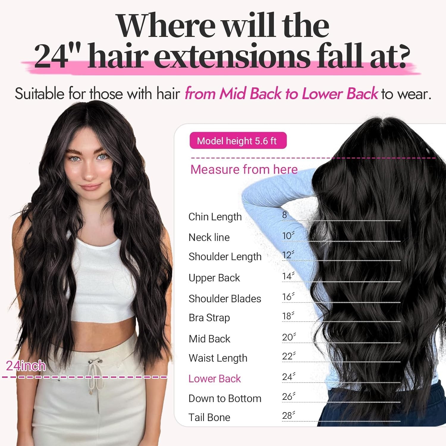 KooKaStyle Clip in Hair Extensions Long Wavy 4PCS Thick Hairpieces Synthetic Hig