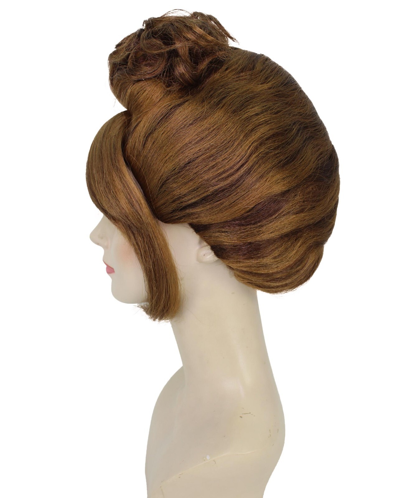 HPO Adult Women’s Dark Brown Beehive Wig with Light Brown Highlights,HW-7157