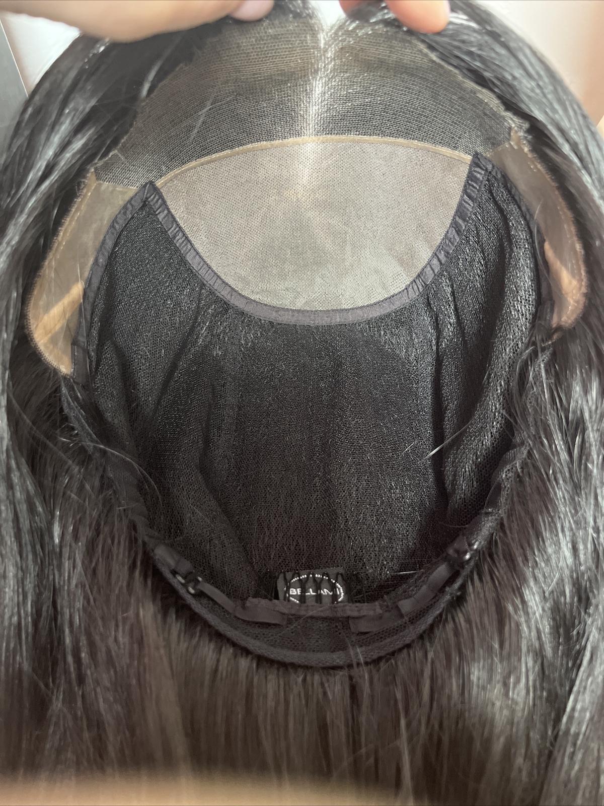 Authentic Bellami Jet Black Human Hair Lace Front Hand Tied Wig Long