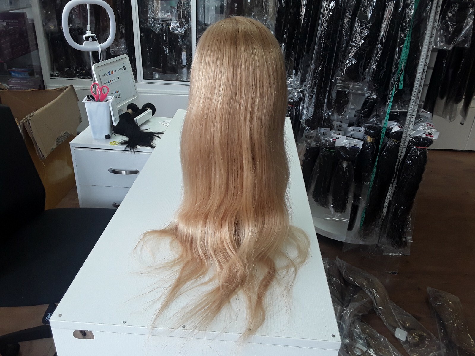 24 BRAZILIAN GLUELESS SILK BASE TOP FULL LACE WIG 180% DENSITY STRAIGHT HONEY 27