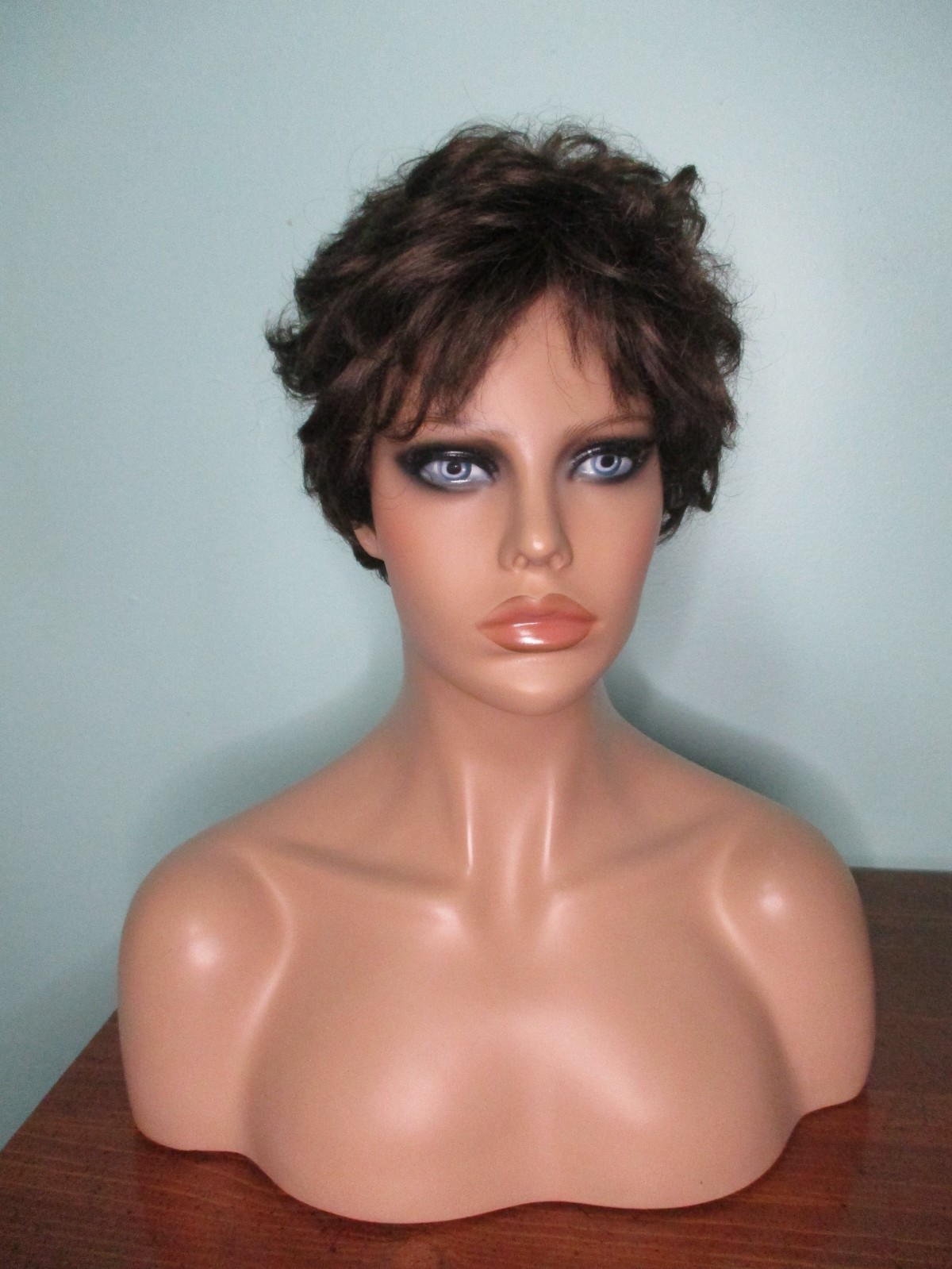 3″ dark brown VINTAGE short shag WIG by CITY ADDITIONS