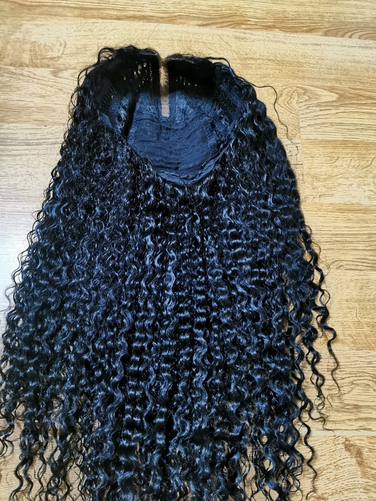 Mayde Beauty Quality Sexy 28” Deep Curly Virgin Human T Front Lace Hair Wig 1B