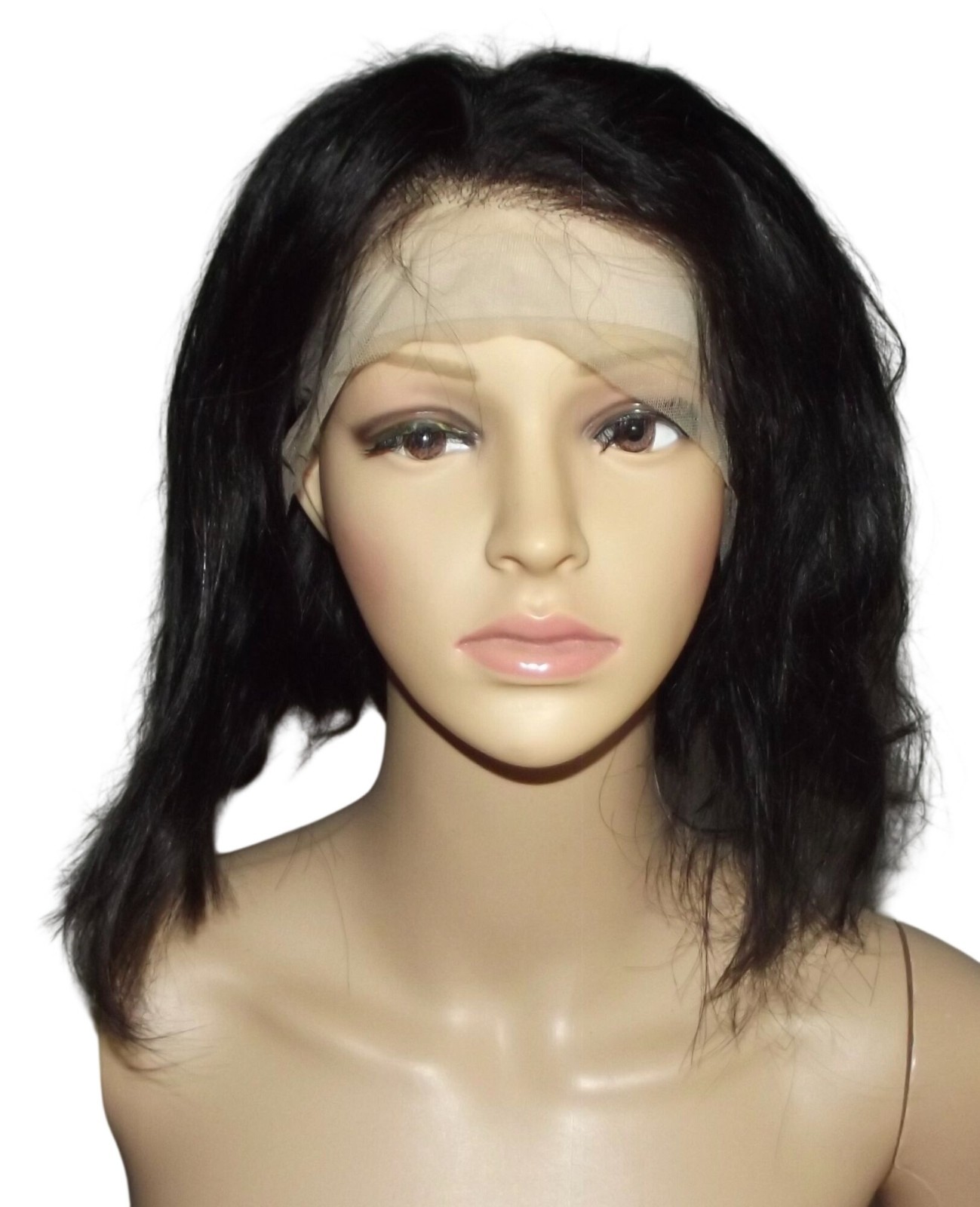 Bob Wig Black Hair with Baby Hair 10″