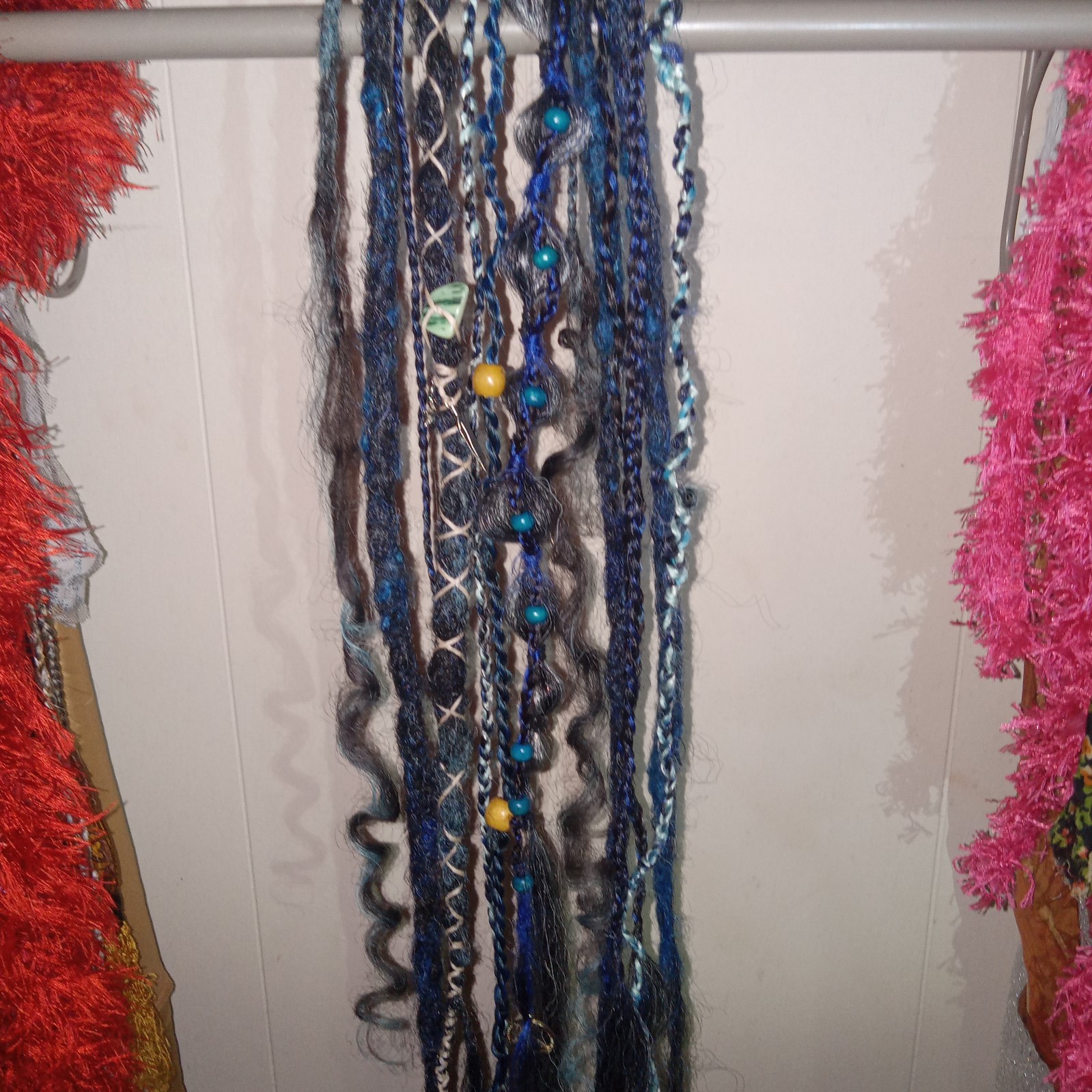 Dreadlock Extensions Hair 0.6 0.8cm Thick Full Handmade 14 burning man Locs set