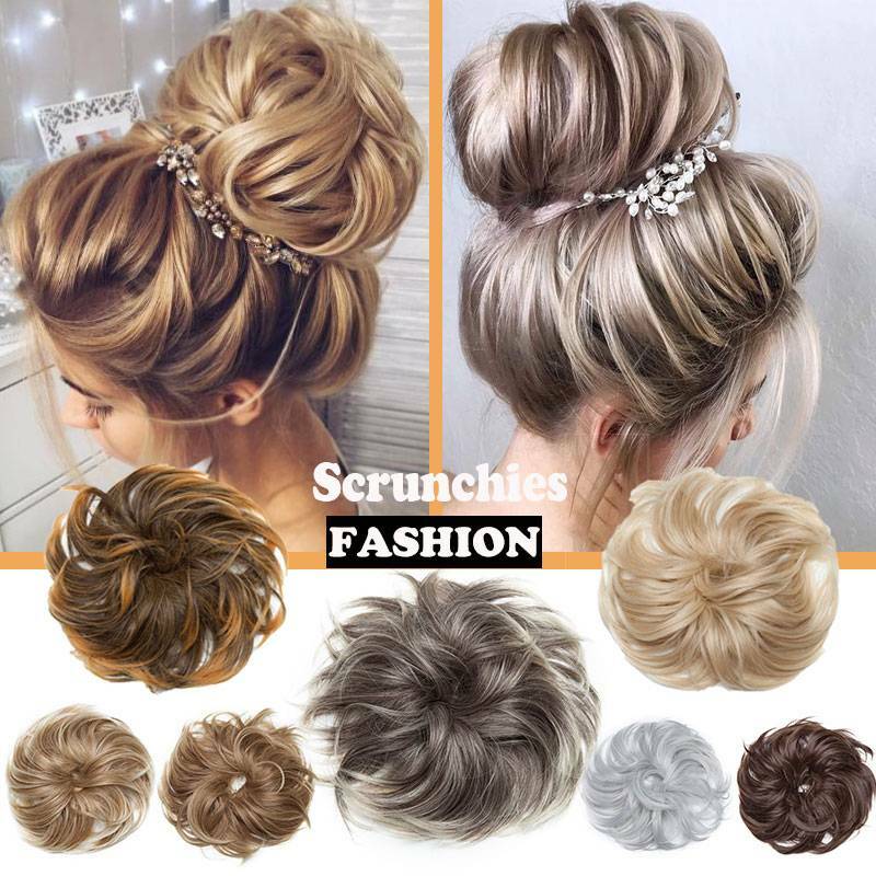 80g Thick Messy Bun Hair Piece Scrunchie Wrap On Updo Pony Tail Hair Extensions