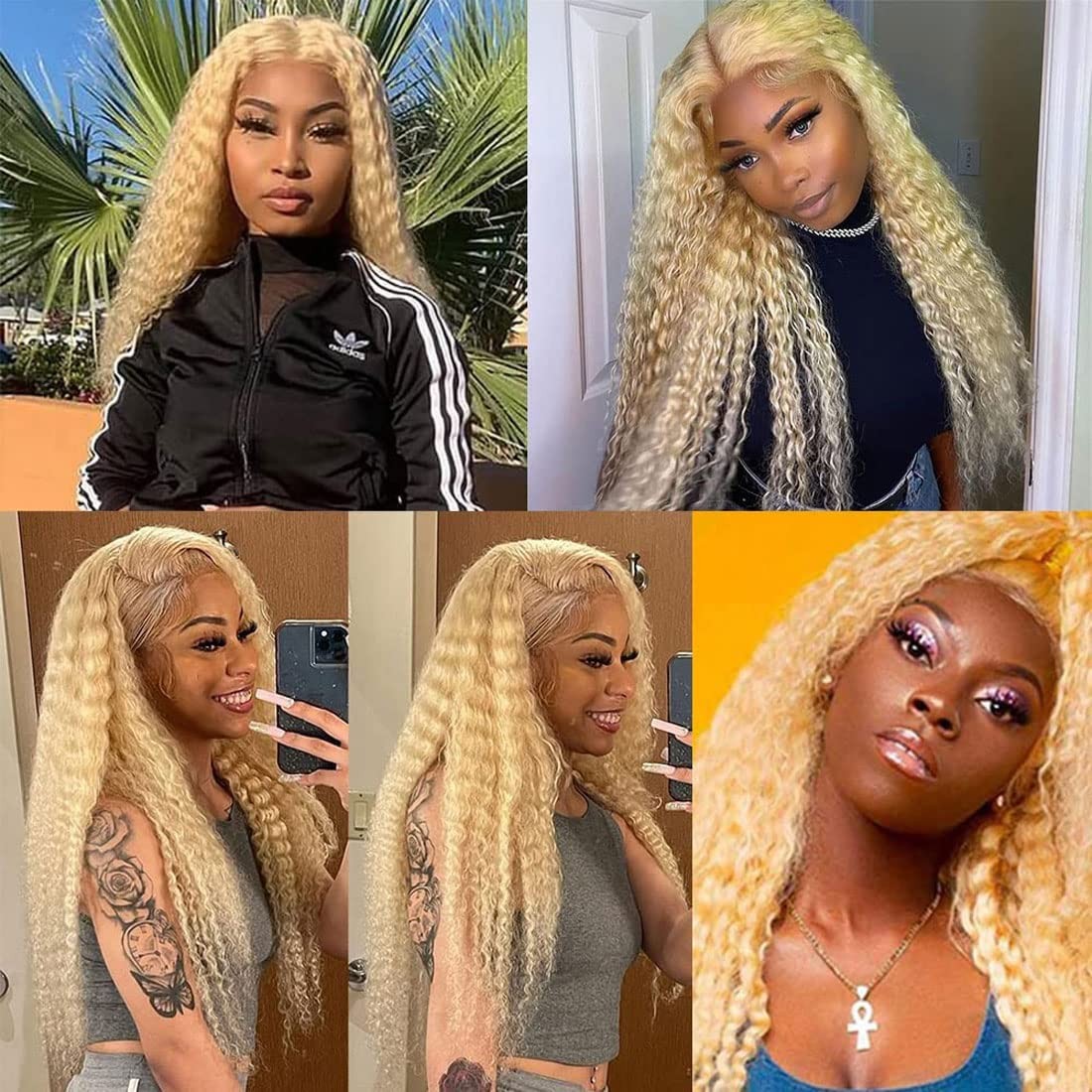 Bafamiya 613 Blonde Bundles Human Hair 24 26 28 Curly Wave Color 613 Human Hair