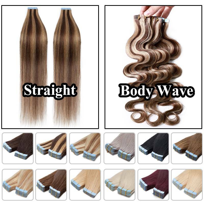CLEARANCE 100% Remy Tape In Real Human Hair Extensions Thick Skin Weft Full Head