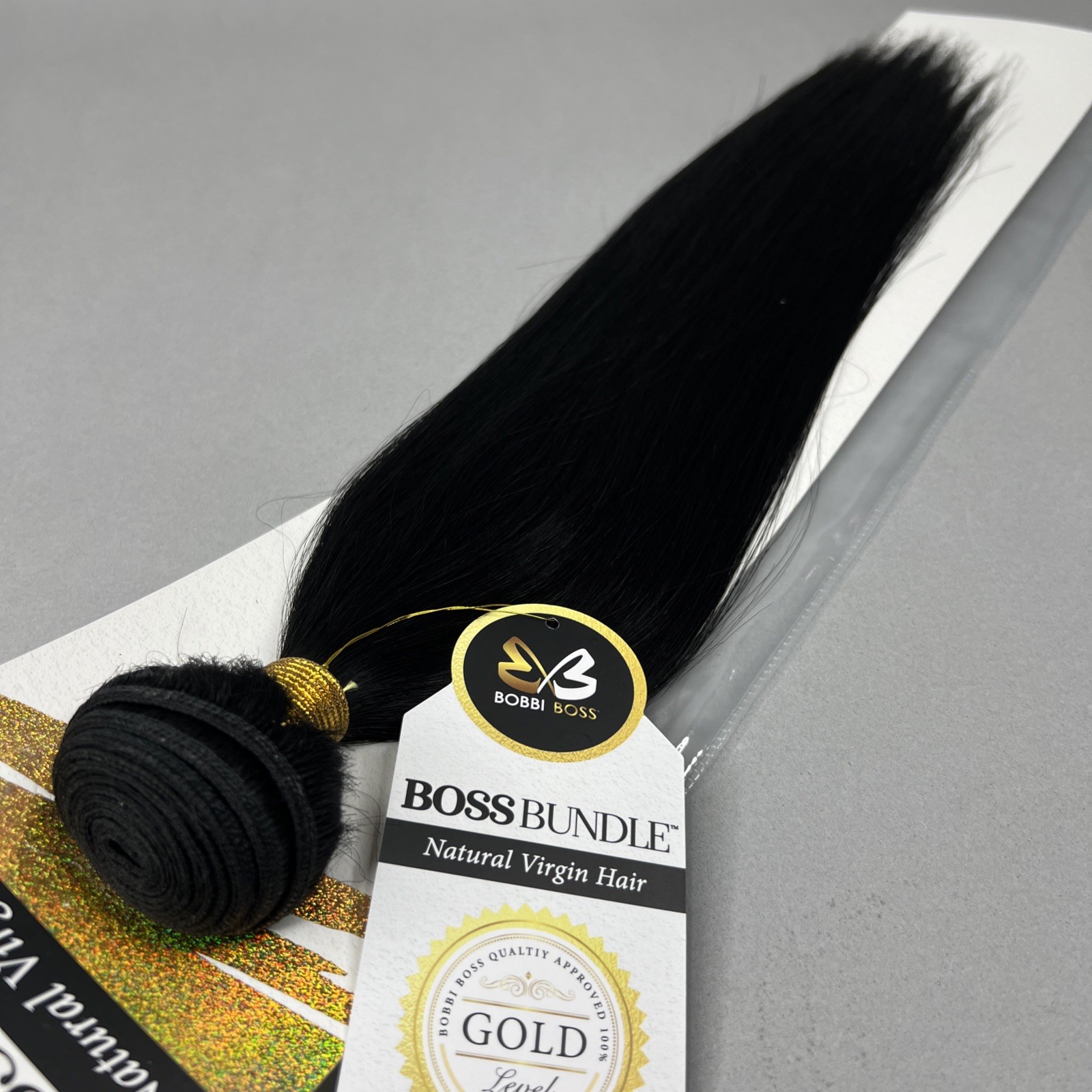 18” Natural Black Boss Bundles Yaki Straight 100% Human Hair Track Extensions