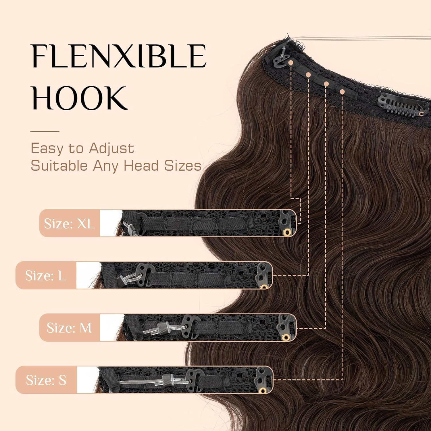 Brown Dark Wavy 12in Halo 100% Human REMY Women Hair Extension