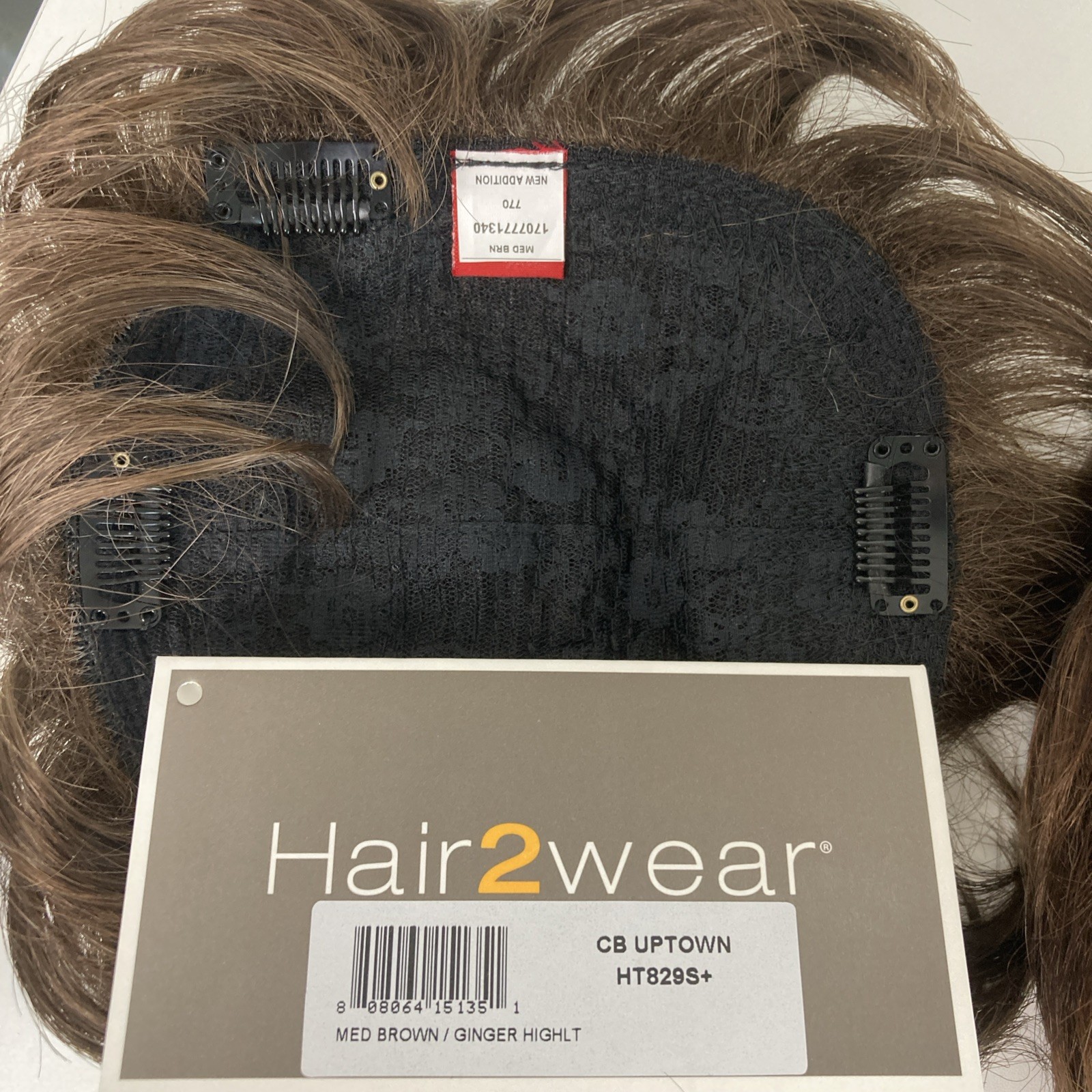 Envy Layered Wig Synthetic Short Classic Cap Womens Brown + Topper Lot 2 Pc