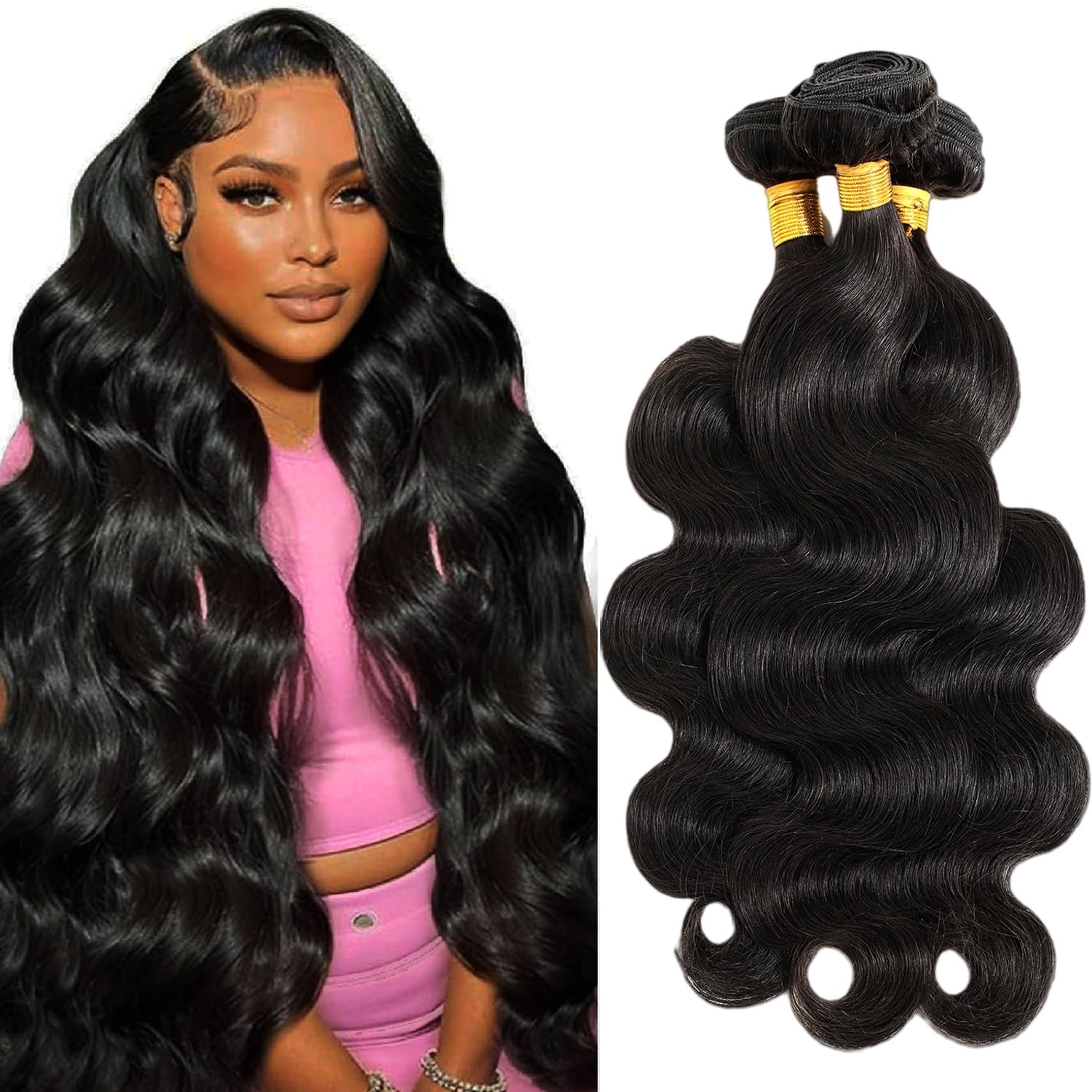 High Density Remy Human Hair Extensions 3 Bundle Pack