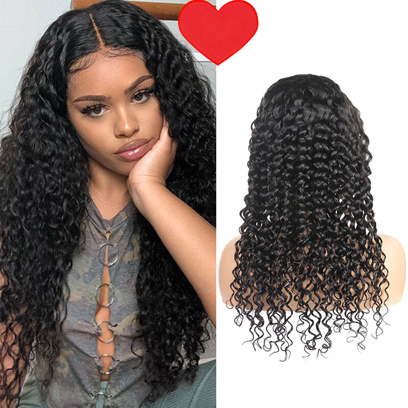 Deep Wave Hair Wig 4×4 Lace Closure Wig Brazilian Human Hair Wigs 10-30inch