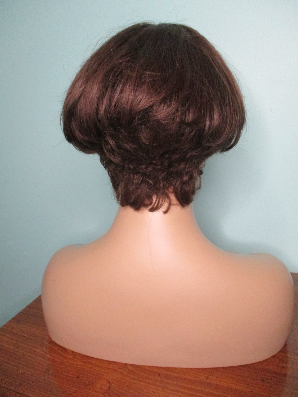 4″ – 6″ dark brown retro 90s mushroom BOB style WIG by NEW BORN FREE