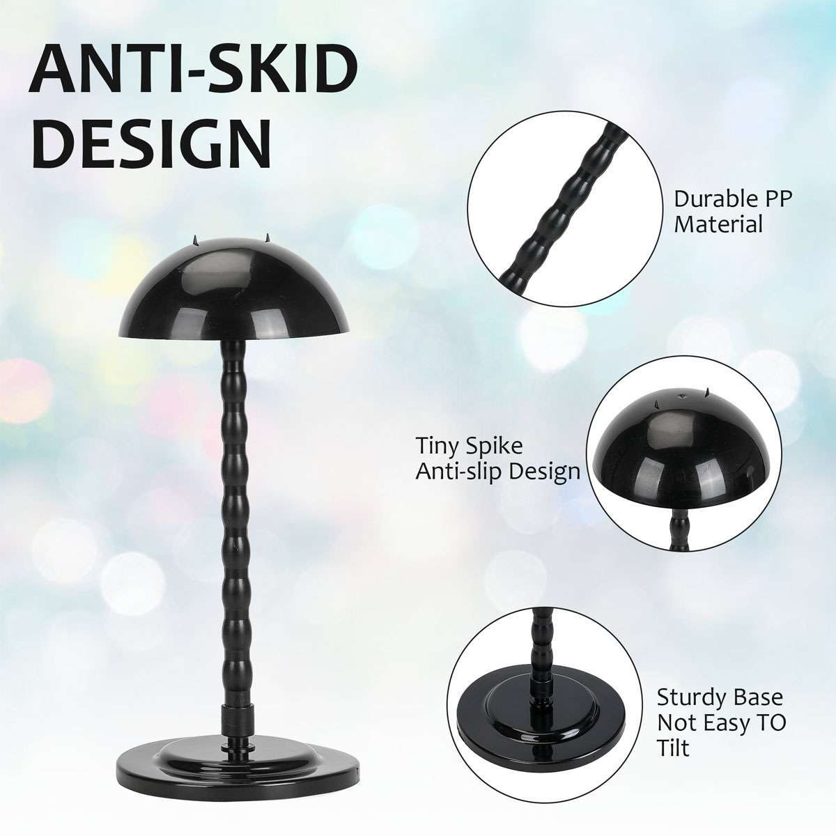 Wig Stand Plastic Hat Display Wig Head Holders Mannequin Head/Stand Portable Wig