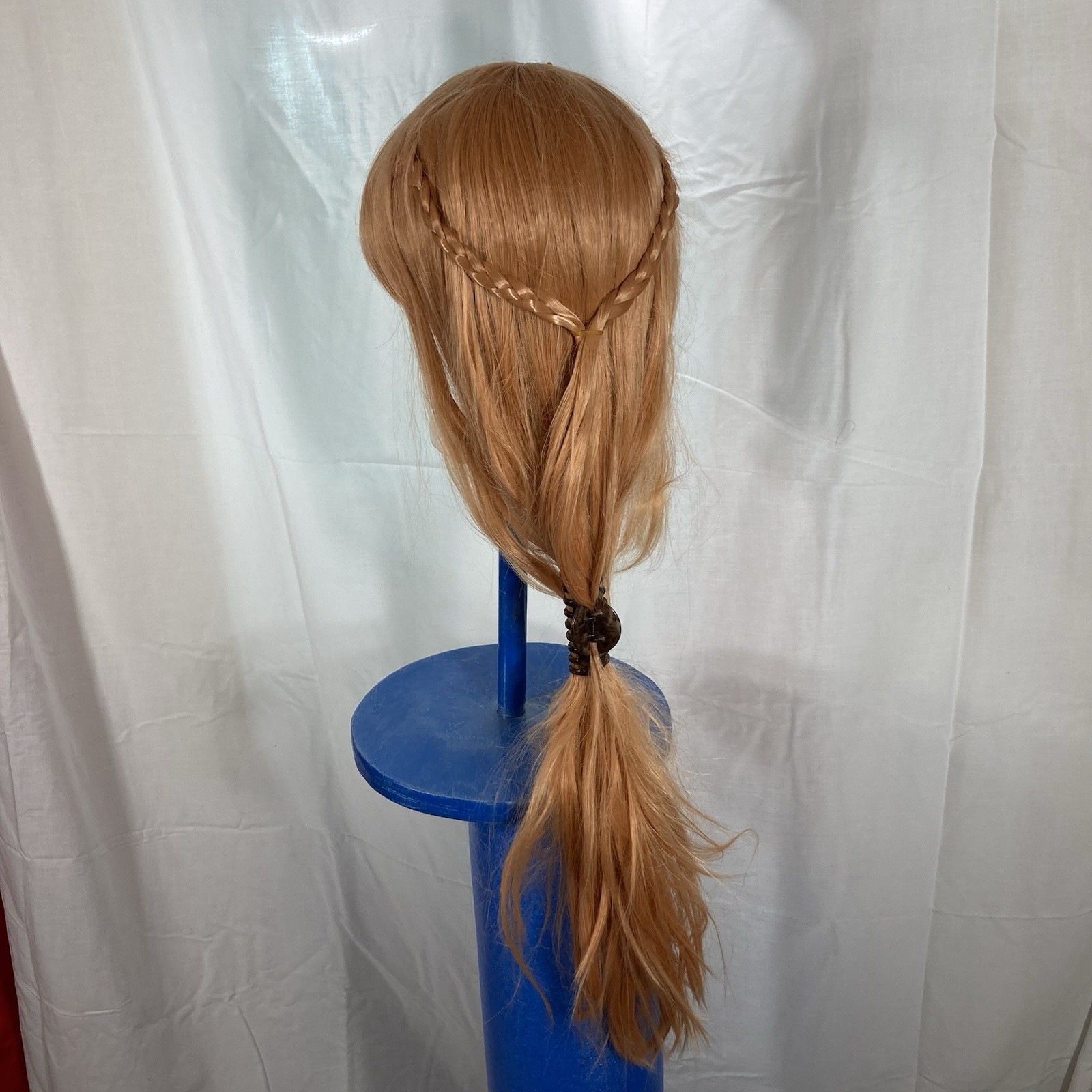 Cosplay Wigs, Set of 4 (Gold, Pink, Gray, Amber), Plus Stand (made by Dad)