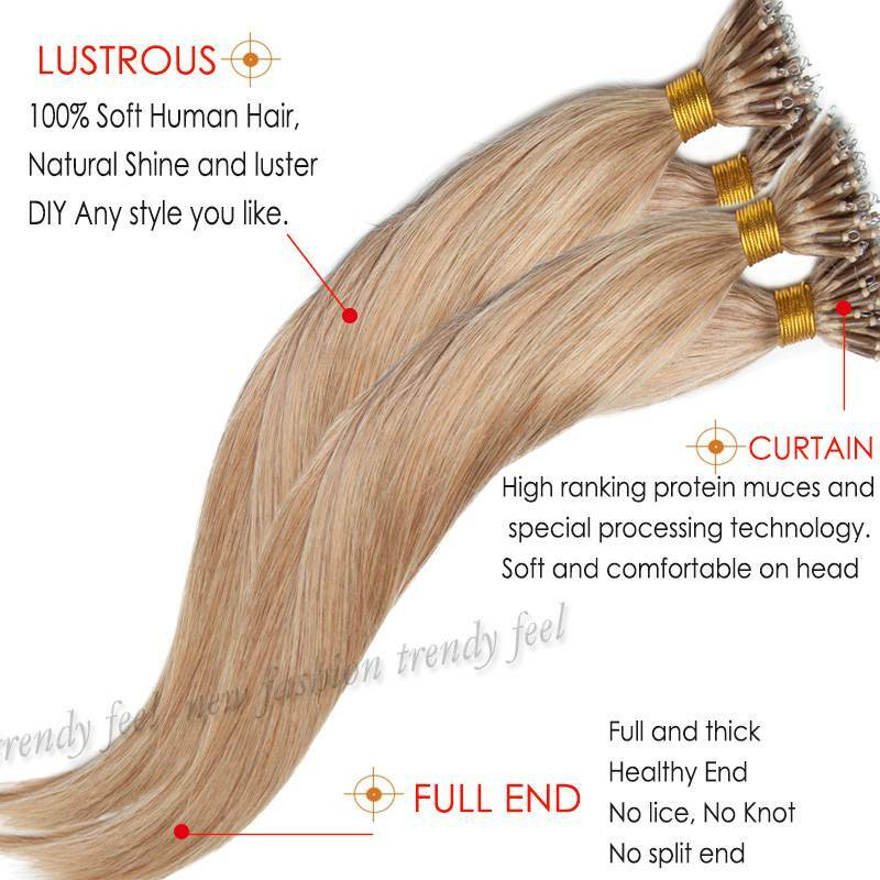 SILICONE Rings Smallest NANO EASY LOOP Ring Beads TIP Remy Human Hair Extensions