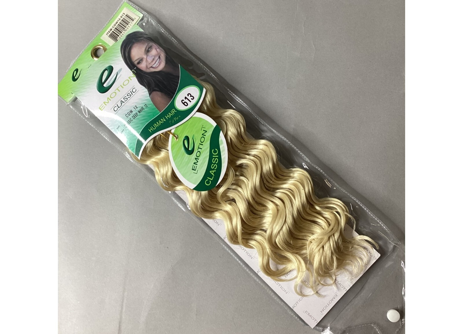 12″ Deep Wave Color #613 Platinum Blonde Blended Hair Extensions Track Emotion