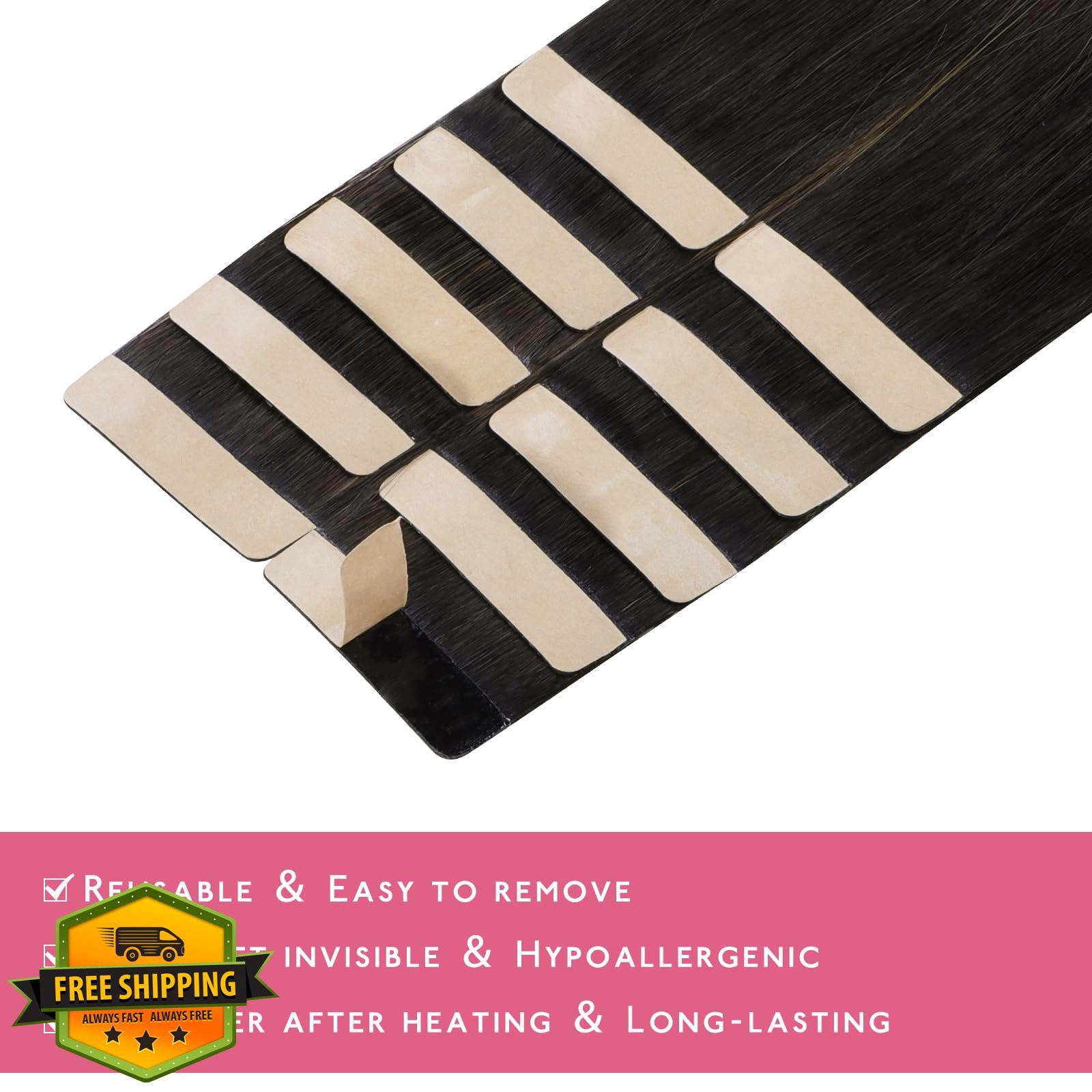 Wennalife Tape in Hair Extensions Black Chestnut 12 inch 20g 10pcs