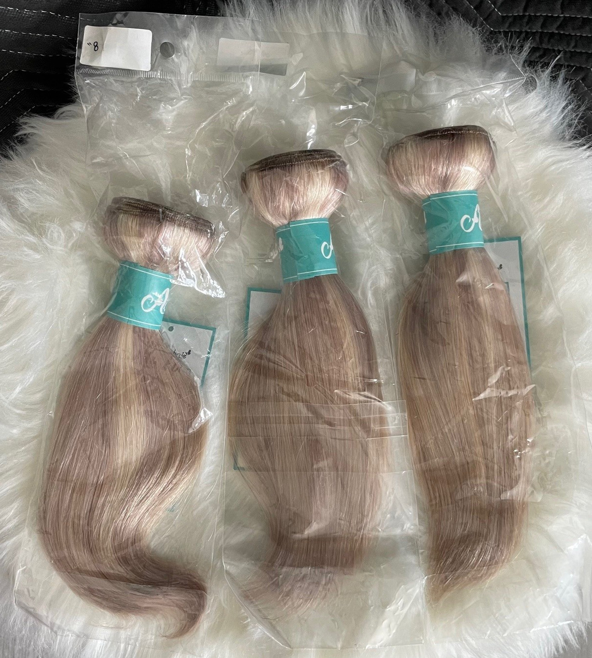 Platinum Ash Blonde 613 Straight 8″ Human Hair 6 Bundles with 13×4 HD Closure