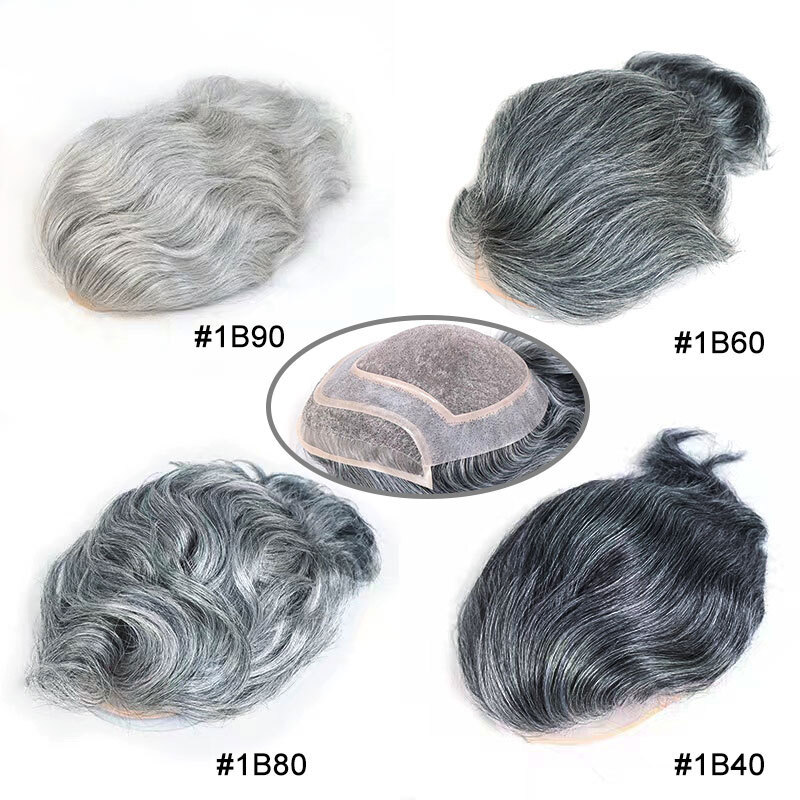 Toupee For Men Human Hair Replacement System Mono Thin Skin Pu 10×8