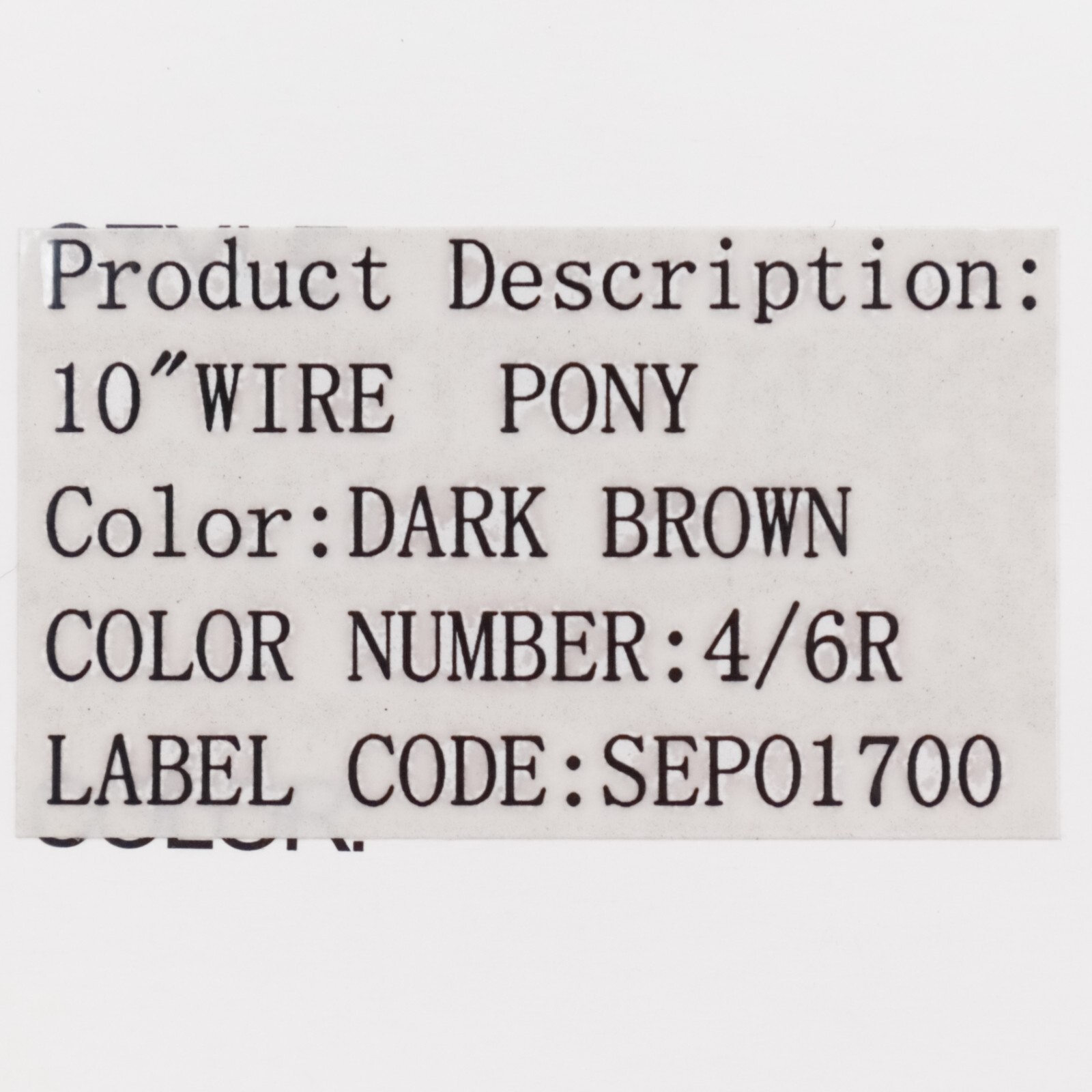 DARK BROWN 4/6R SEP01700 Secret Extensions 10″ Wire Ponytail