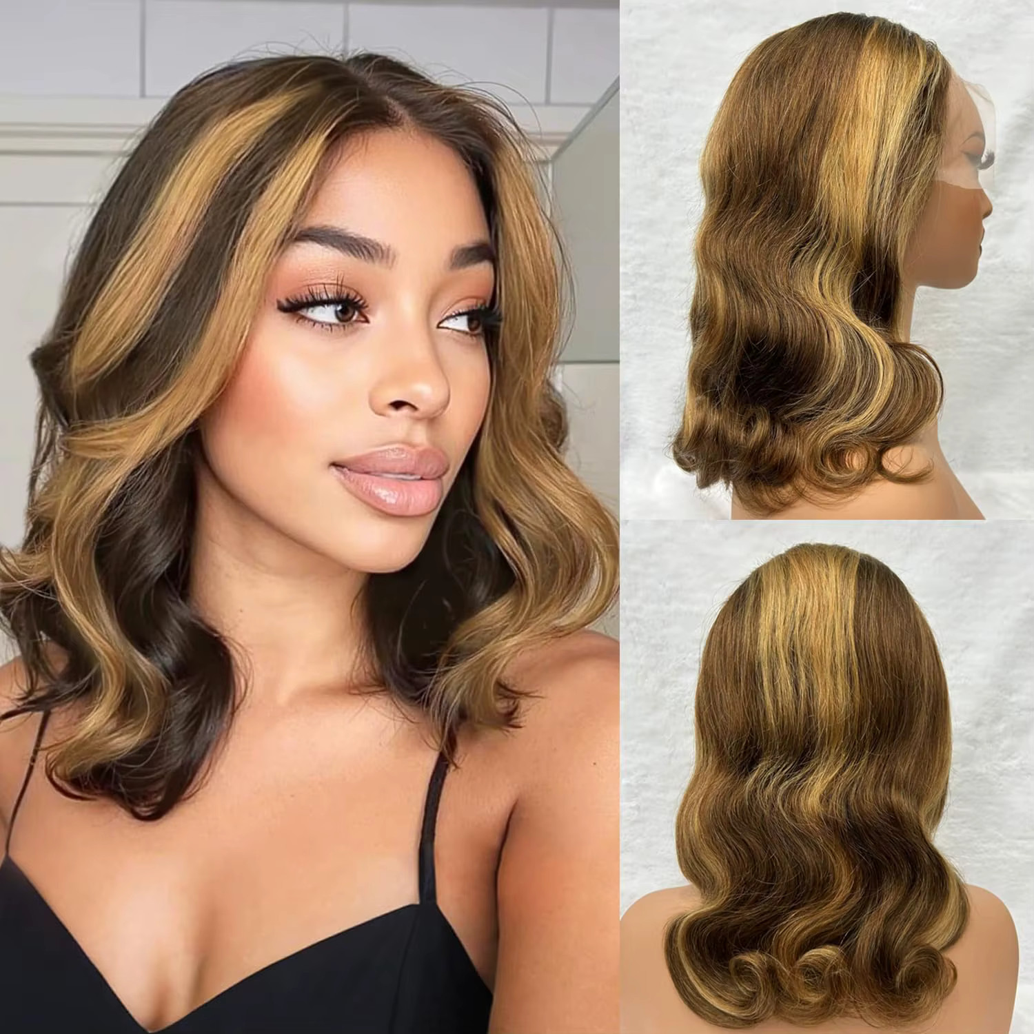 10inch Bob Wig Human Hair 13×4 Frontal Lace Wig Body Wave HD Lace Front Wigs