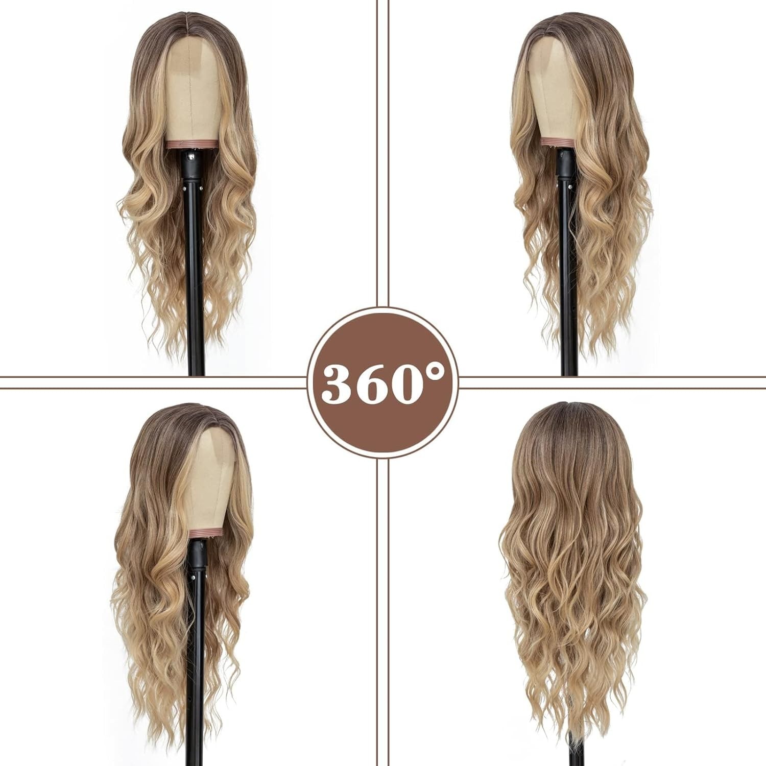 Versatile 26-Inch Ombre Blonde Wavy Wig – Perfect for Parties & Daily Wear