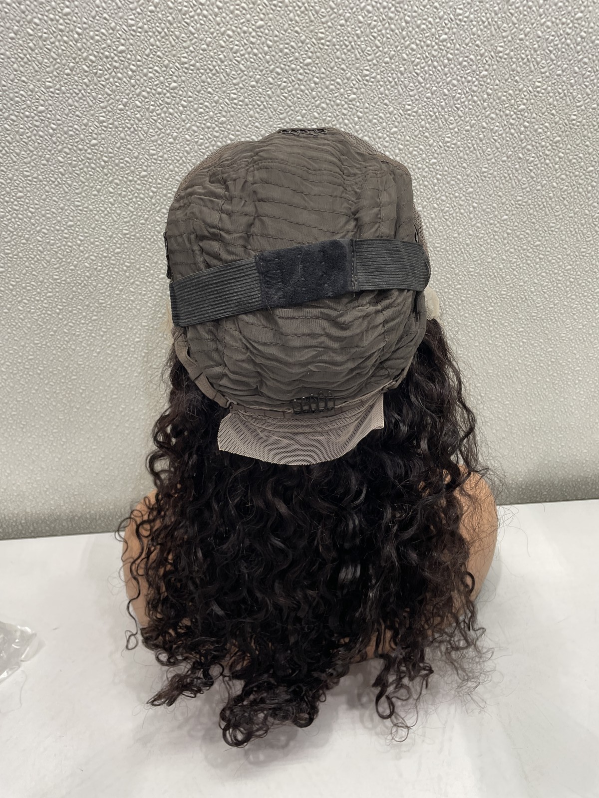 Natural Black Water Wave Human Hair Blend 13×4 Lace Front 180% Density Wig, 18″