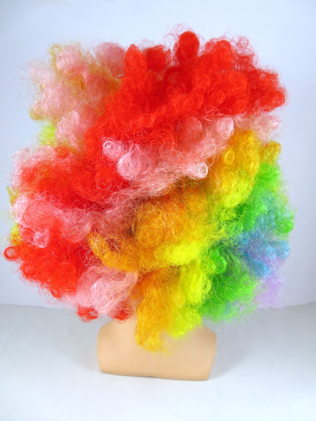 West Bay Vintage Professional Clown Wig Multi-Colors Kanekalon And Red Bowtie
