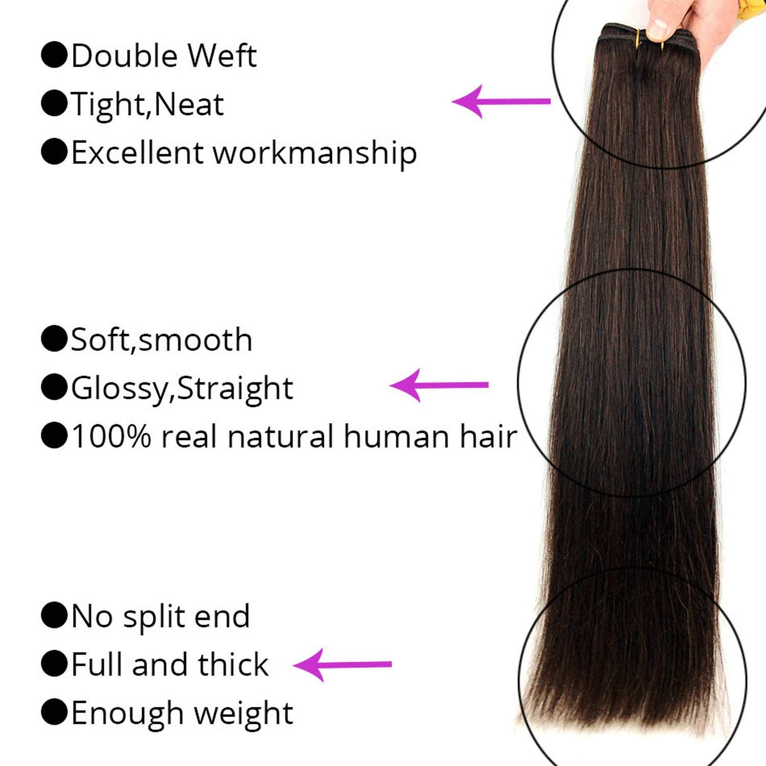 100g Thick Bundle Weft Hair Extenisons Remy Human Hair Double Weft Weave Blonde