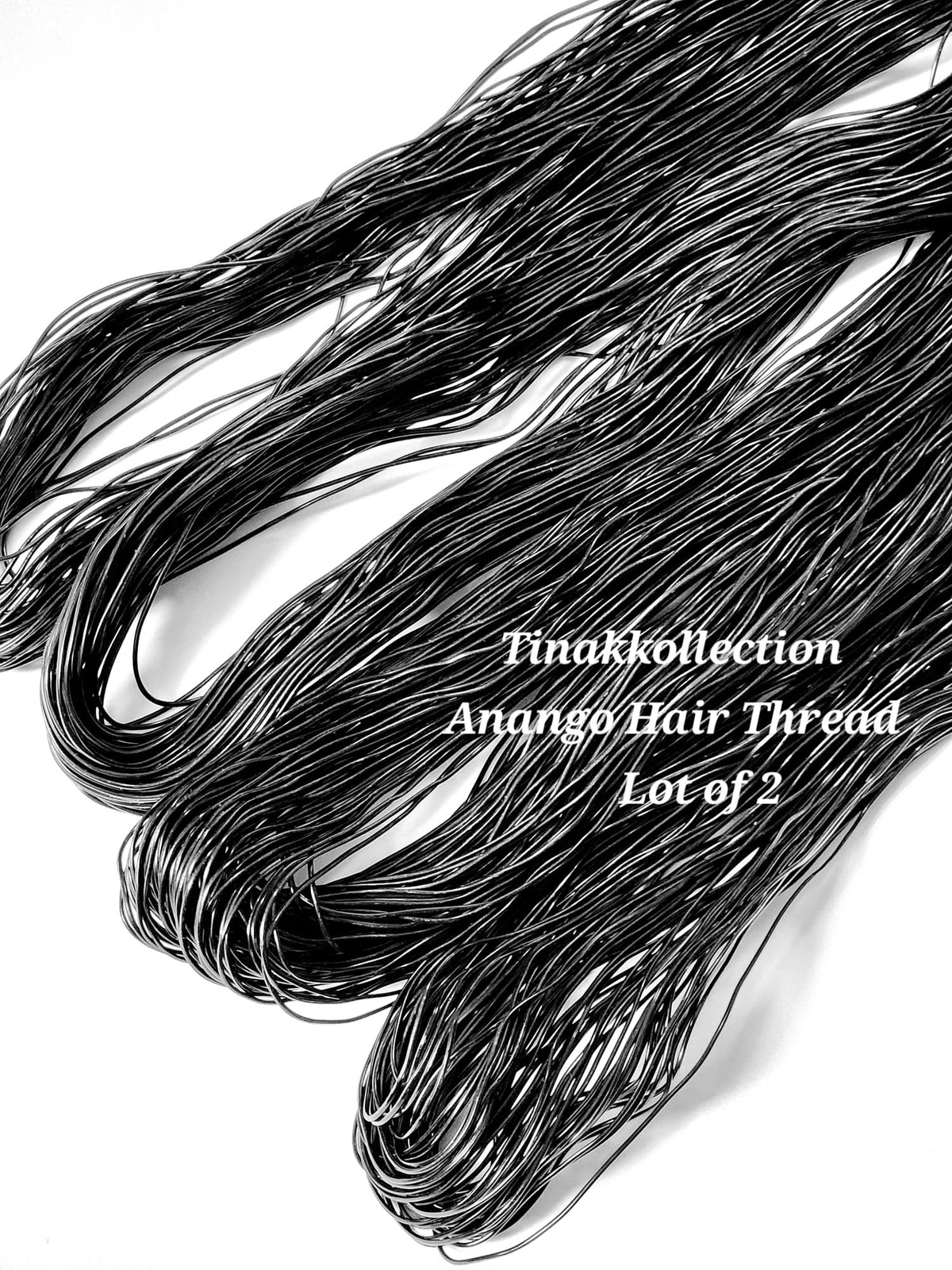 Black African Fil Anango Hair Rubber Accessories/Nigeria Natural Hair, Lot of 4